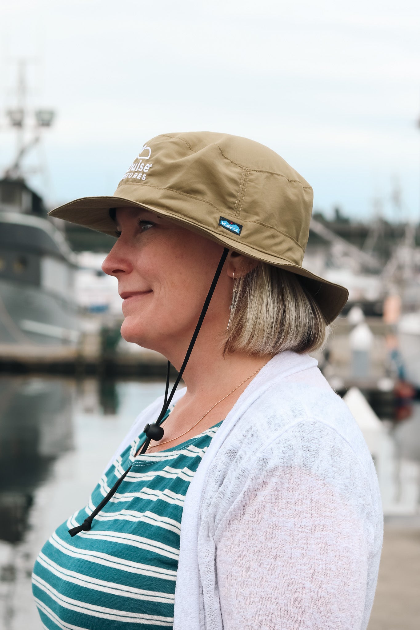 KAVU Synthetic Strap Bucket Hat - Beige