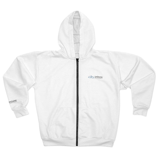 Load image into Gallery viewer, Salmon Running Unisex Zip Hoodie - UnCruise Adventures 
