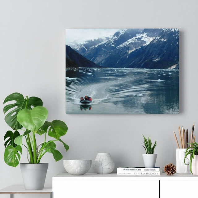 Load image into Gallery viewer, Glacial Ice Skiff Tour Stretched Canvas - UnCruise Adventures 
