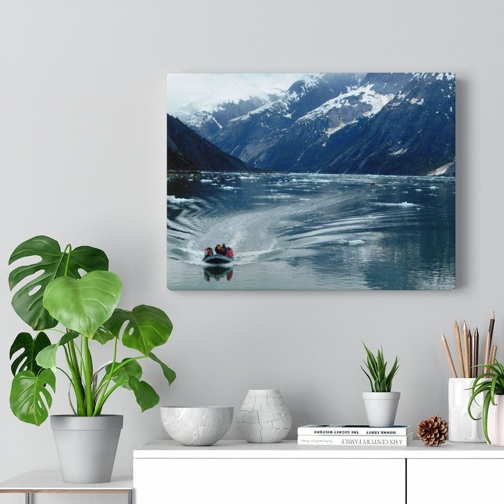 Glacial Ice Skiff Tour Stretched Canvas - UnCruise Adventures 