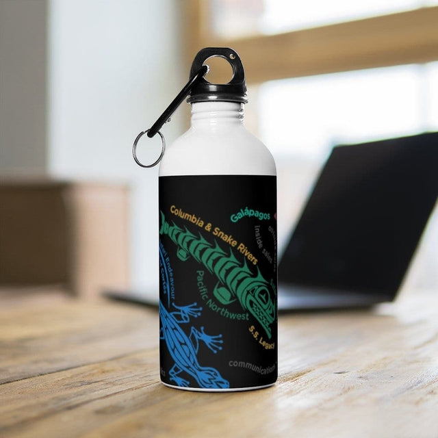 Load image into Gallery viewer, Destinations Black Stainless Steel Water Bottle - UnCruise Adventures 
